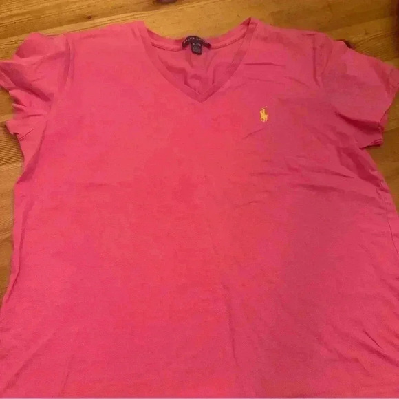 Ralph Lauren Tops - Polo Ralph Lauren v neck T-shirt pink women XL